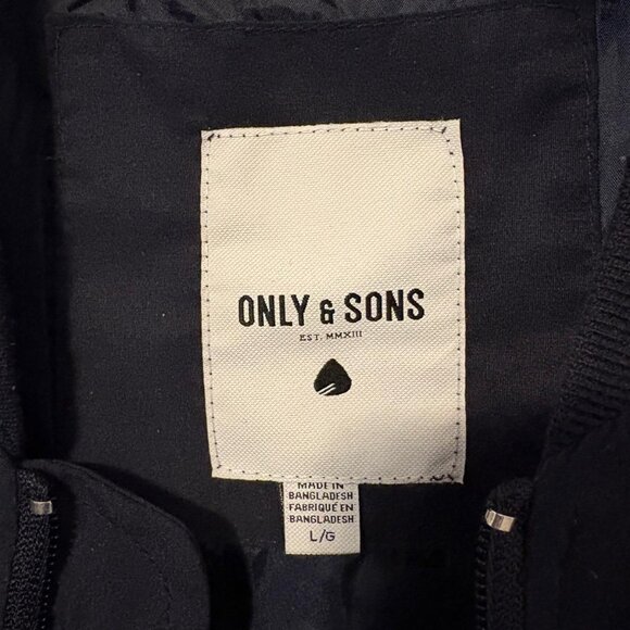 Only and Sons Bomber Jacket - Navy Size L - Picture 3 of 3